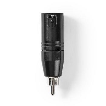Nedis XLR Adapter | XLR 3-stifts hane | RCA Hane | Nickelplaterad | Rak | Metall | Svart | 1 st. | Plastpåse