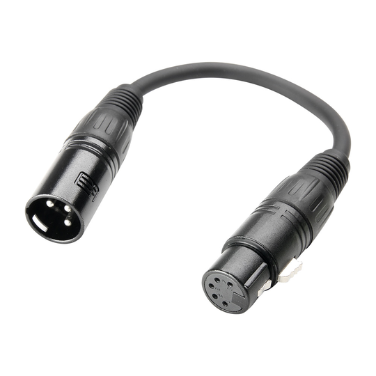 Adapterkabel DMX XLR hane 3-polig till XLR hona 5-polig