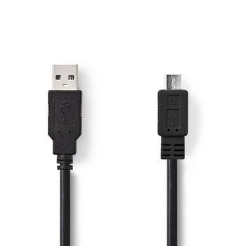 Nedis USB-kabel | USB 2.0 | USB-A Hane | USB Micro-B Hane | 480 Mbps | Nickelplaterad | 1.00 m | Rund | PVC | Svart | Låda