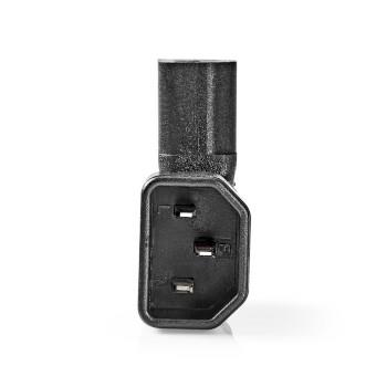 Nedis Extension Plug | IEC-320-C13 | IEC-320-C14 | Vinklat vänster | Nickelplaterad | PVC | Svart | Kuvert | 1 st.