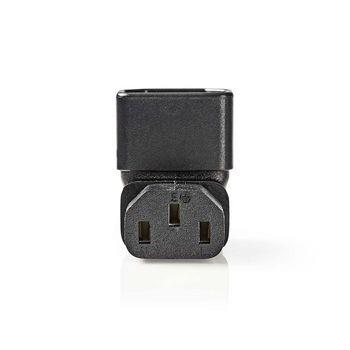 Nedis Extension Plug | IEC-320-C13 | IEC-320-C14 | Vinklat 90° | Nickelplaterad | PVC | Svart | Kuvert | 1 st.
