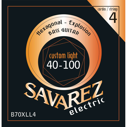 Savarez B70XLL4 Hexagonal Explosion el-bas-strängar, 040-100