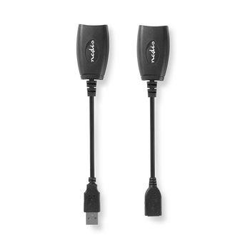 Nedis Aktiv USB-kabel | USB 1.1 | USB-A Hane | RJ45 Hona | 12 Mbps | 0.20 m | Rund | Nickelplaterad | PVC | Koppar | Kuvert