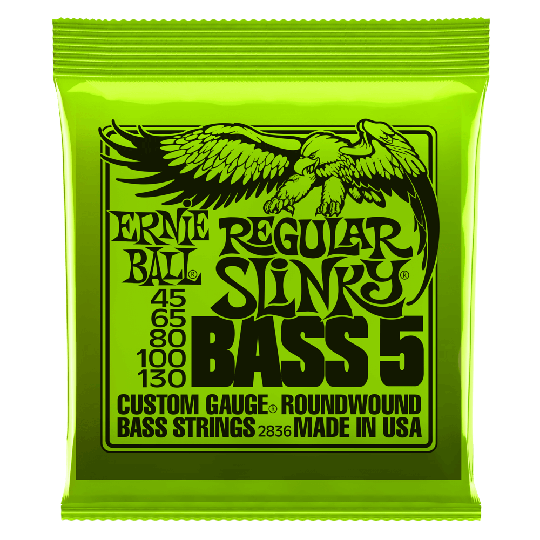 Ernie Ball Slinky Nickel Wound Bass Strings 5, Basgitarr Regular Slinky 050-105