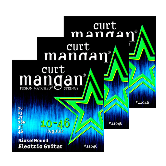 Curt Mangan 11046 Nickel Wound el-gitarrsträngar 010-046, 3-pack