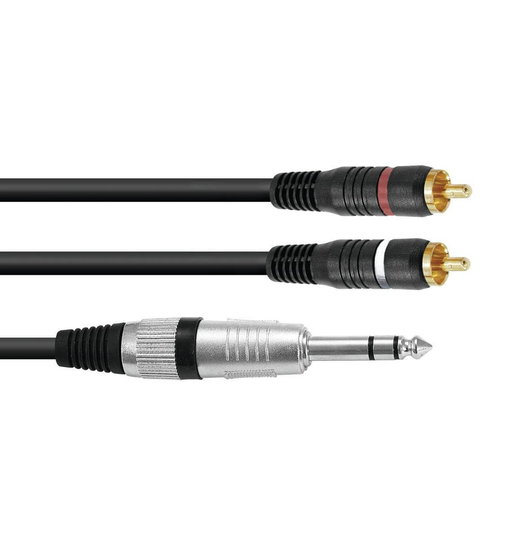 Omnitronic stereo-jack till 2x phono kabel 1,5 meter
