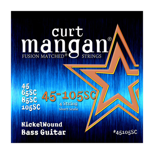 Curt Mangan 45105SC Nickel Wound Short Scale elbas-strängar 045-105