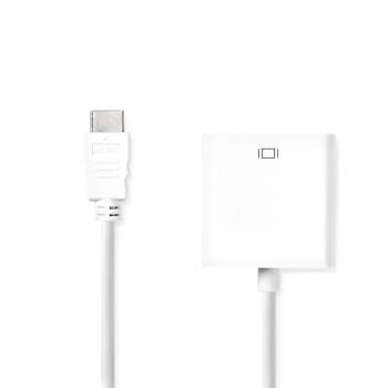Nedis HDMI- kabel | HDMI- Kontakt | VGA hona 15p / 3.5 mm Hona | 1080p | Nickelplaterad | 0.20 m | Rak | PVC | Vit | Kuvert