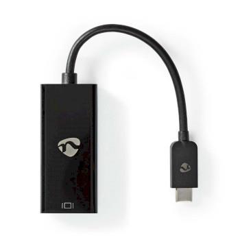 Nedis USB-C- Adapter | USB 3.2 Gen 1 | USB-C- Hane | Mini DisplayPort Hona | 8K@60Hz | 0.20 m | Rund | Nickelplaterad | PVC | Svart | Plastpåse