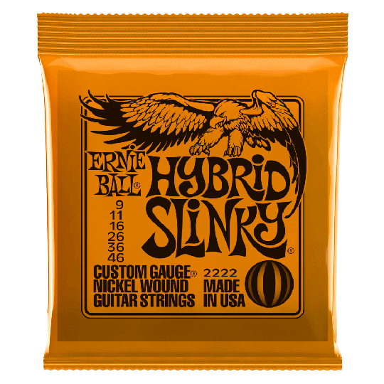 Ernie Ball Slinky Nickel Wound Gitarrsträngar, Elgitarr Hybrid Slinky 009-046