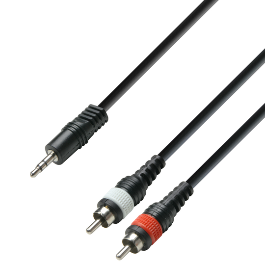 Adapterkabel 3,5 mm Jack Stereo för 2 x RCA Phono 3 meter