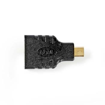 Nedis HDMI- Adapter | HDMI- Micro kontakt | HDMI- Hona | Guldplaterad | Rak | ABS | Svart | 1 st. | Låda