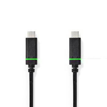 Nedis USB-kabel | USB 3.2 Gen 1 | USB-C- Hane | USB-C- Hane | 60 W | 4K@60Hz | 5 Gbps | Nickelplaterad | 2.00 m | Rund | PVC | Svart | Plastpåse
