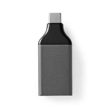Nedis USB-C- Adapter | USB 3.2 Gen 1 | USB-C- Hane | DisplayPort Hona | 4K@60Hz | Nickelplaterad | Grå / Svart | Kuvert