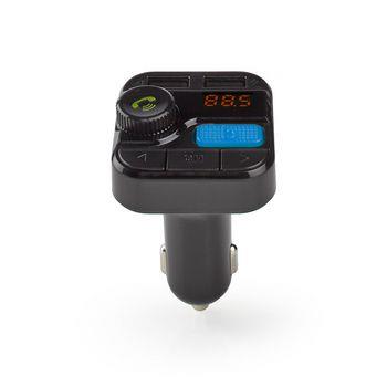 Nedis Bil FM-sändare | Fast | Trådlösa samtal | 0.8 " | LED Skärm | Bluetooth® | 5.0 V DC / 1.0 A / 5.0 V DC / 2.4 A | Bas boost | Google Assistant / Siri | Svart
