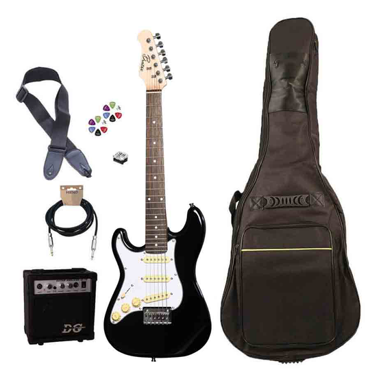 Beaton Legend Mini BK vänsterhänt elgitarr paket 1 för barn