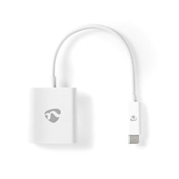 Nedis USB-C- Adapter | USB 3.2 Gen 1 | USB-C- Hane | HDMI- Hona | 4K@30Hz | 0.20 m | Rund | Nickelplaterad | PVC | Vit | Plastpåse