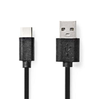 Nedis USB-kabel | USB 2.0 | USB-A Hane | USB-C- Hane | 480 Mbps | Nickelplaterad | 0.10 m | Rund | PVC | Svart | Kuvert