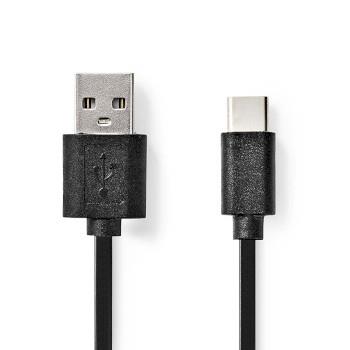 Nedis USB-kabel | USB 2.0 | USB-A Hane | USB-C- Hane | 15 W | 480 Mbps | Nickelplaterad | 1.00 m | Rund | PVC | Svart | Låda