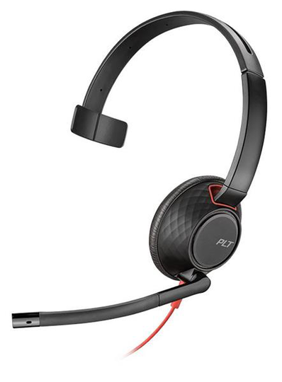 Poly BLACKWIRE C5210, On-the-head Mono headset with USB-A connection