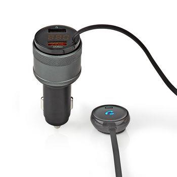 Nedis Bil FM-sändare | Fast | Trådlösa samtal | 0.8 " | LED Skärm | Bluetooth® | QC 3.0 / 5.0 V DC / 1.0 A | Snabbladdning | Google Assistant / Siri | Svart
