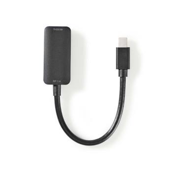 Nedis Mini Displayport-kabel | DisplayPort 1.4 | Mini DisplayPort Hane | HDMI- Utgång | 48 Gbps | Nickelplaterad | 0.20 m | Rund | PVC | Svart | Blister