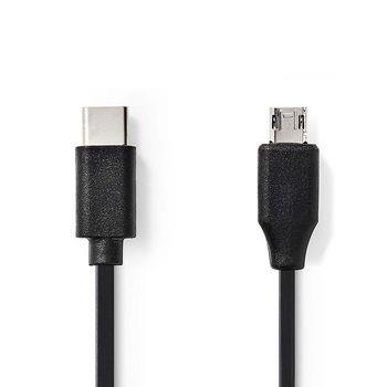 Nedis USB-kabel | USB 2.0 | USB-C- Hane | USB Micro-B Hane | 60 W | 480 Mbps | Nickelplaterad | 1.00 m | Rund | PVC | Svart | Blister