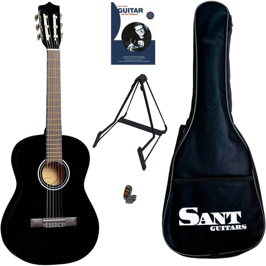 Sant Guitars CJ-36-BK Akustisk 3/4 barngitarr svart paketlösning