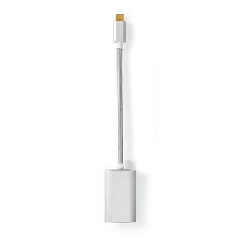 Nedis USB-C- Adapter | USB 3.2 Gen 1 | USB-C- Hane | HDMI- Hona | 4K@60Hz | Power delivery | 0.20 m | Rund | Guldplaterad | Flätad / Nylon | Silver | Kartong med täckt fönster