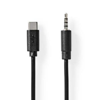 Nedis USB-C- Adapter | USB 2.0 | USB-C- Hane | 3.5 mm Hane | 1.00 m | Rund | Nickelplaterad | PVC | Svart | Kuvert