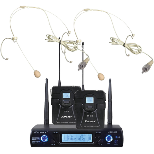 Karsect JRU-562/PT-51C/HT-3A trådlöst set tunna headset-mikrofoner