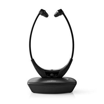 Nedis Trådlösa TV-hörlurar | RF | In-Ear | Maximal batteritid: 4.5 hrs | 35 m | Digitalt ljud | Batteri docka | Balans kontroll | Svart