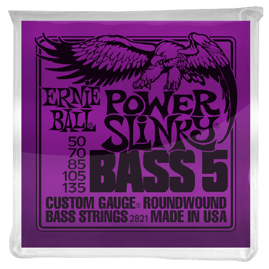 Ernie Ball Slinky Nickel Wound Bass Strings 5, Basgitarr Power Slinky 055-110