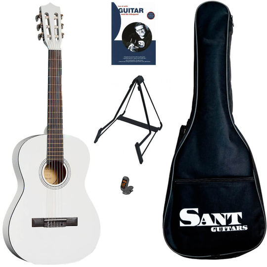 Sant Guitars CJ-36-WH Akustisk 3/4 barngitarr vit paketlösning