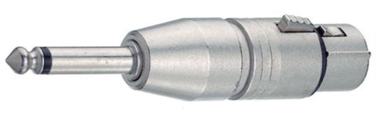 Neutrik XLR Adapter 6,35 mm, hane - XLR 3-Pin Hona Silver