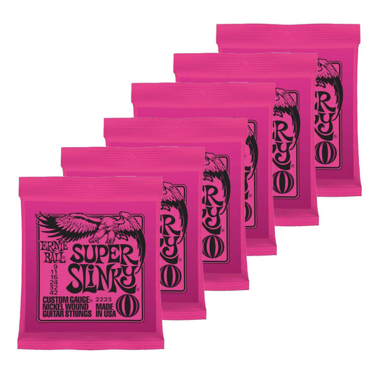 Ernie Ball 2223 Super Slinky el-gitarr-strängar 009-042, 6-pack