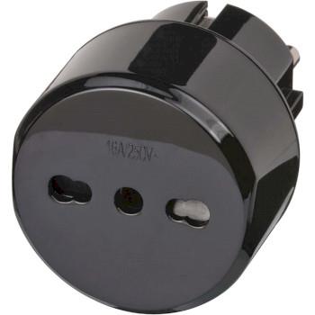 Brennenstuhl Resekontakt / reseadapter (adapter för reseuttag för: Euro-uttag och Italien-kontakt) svart
