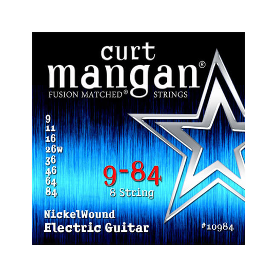 Curt Mangan 10984 Nickel Wound el-gitarr-strängar, 8-strängat 009-084
