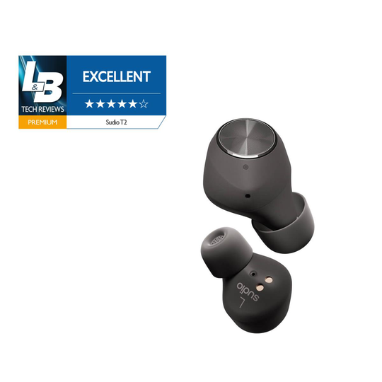 SUDIO Headphone T2 Black ANC True Wireless In-Ear Mic