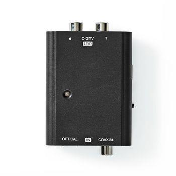 Nedis Digital Audio Omvandlare | Tvåvägs | Anslutningsingång: 1x S/PDIF (RCA) Hona / 1x TosLink Hona | Anslutningsutgång: 2x RCA Hona | Instruktionsbok | Svart