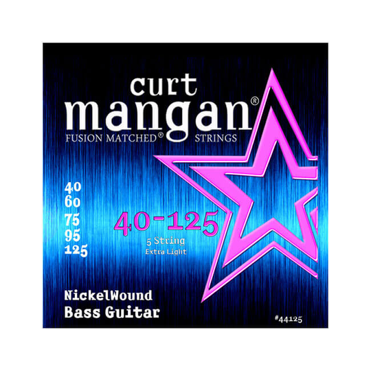 Curt Mangan 44125Nickel Wound 5-strängade elbas-strängar 040-125