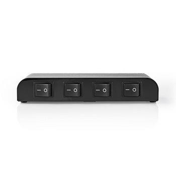 Nedis Högtalar kontrollboxen | 4-Port port(s) | Terminalklämmor | Högtalarimpedans: 4-16 Ohm | Maxlast per Kanal: 200 W | Aluminium | Svart