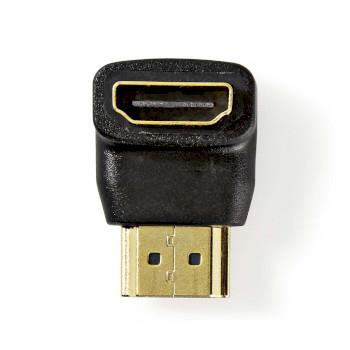 Nedis HDMI- Adapter | HDMI- Kontakt | HDMI- Hona | Guldplaterad | Vinklat 90° | ABS | Svart | 1 st. | Låda