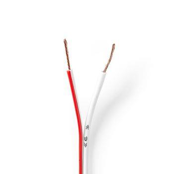 Nedis Högtalarkabel | 2x 0.75 mm² | CCA | 15.0 m | Rund | PVC | Vit | Emballage