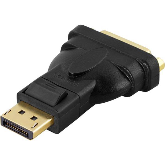 DELTACO DisplayPort (M) to DVI-D (F) Adapter | DisplayPort - DVI-D | Max 1920x1080 60Hz | Black