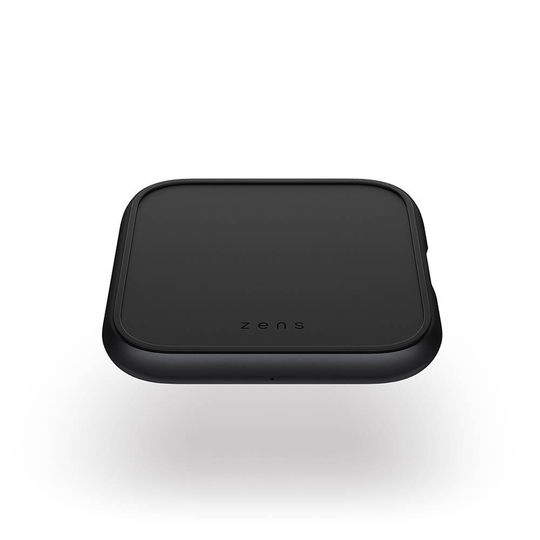 ZENS Single Alu. QI Laddare + USB-A out 10W inkl 18W USB-C PD Svart