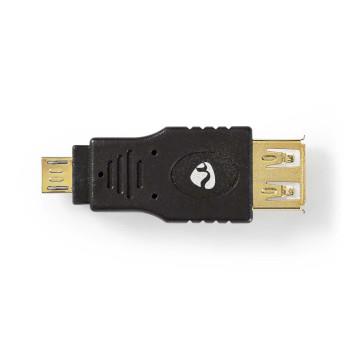 Nedis USB Mikro-B Adapter | USB 2.0 | USB Micro-B Hane | USB-A Hona | 480 Mbps | Guldplaterad | PVC | Antracit | Låda