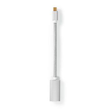 Nedis Mini Displayport-kabel | DisplayPort 1.2 | Mini DisplayPort Hane | HDMI- Utgång | 21.6 Gbps | Guldplaterad | 0.20 m | Rund | Flätad | Silver | Kartong med täckt fönster