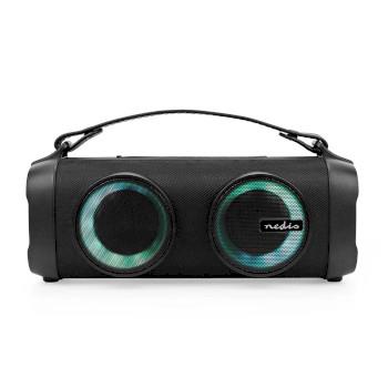 Nedis Bluetooth® Party Boombox | 5 hrs | 2.0 | 24 W | Uppspelning av media: AUX / USB | Synkroniseringsbar | Bärhandtag | Festljus | Svart