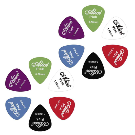 Alice AP-12F mix matte plektrum (12 st.)